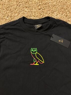 NWT Drake October's Very Own OVO Rasta Owl T Shirt Womens Size Medium Black